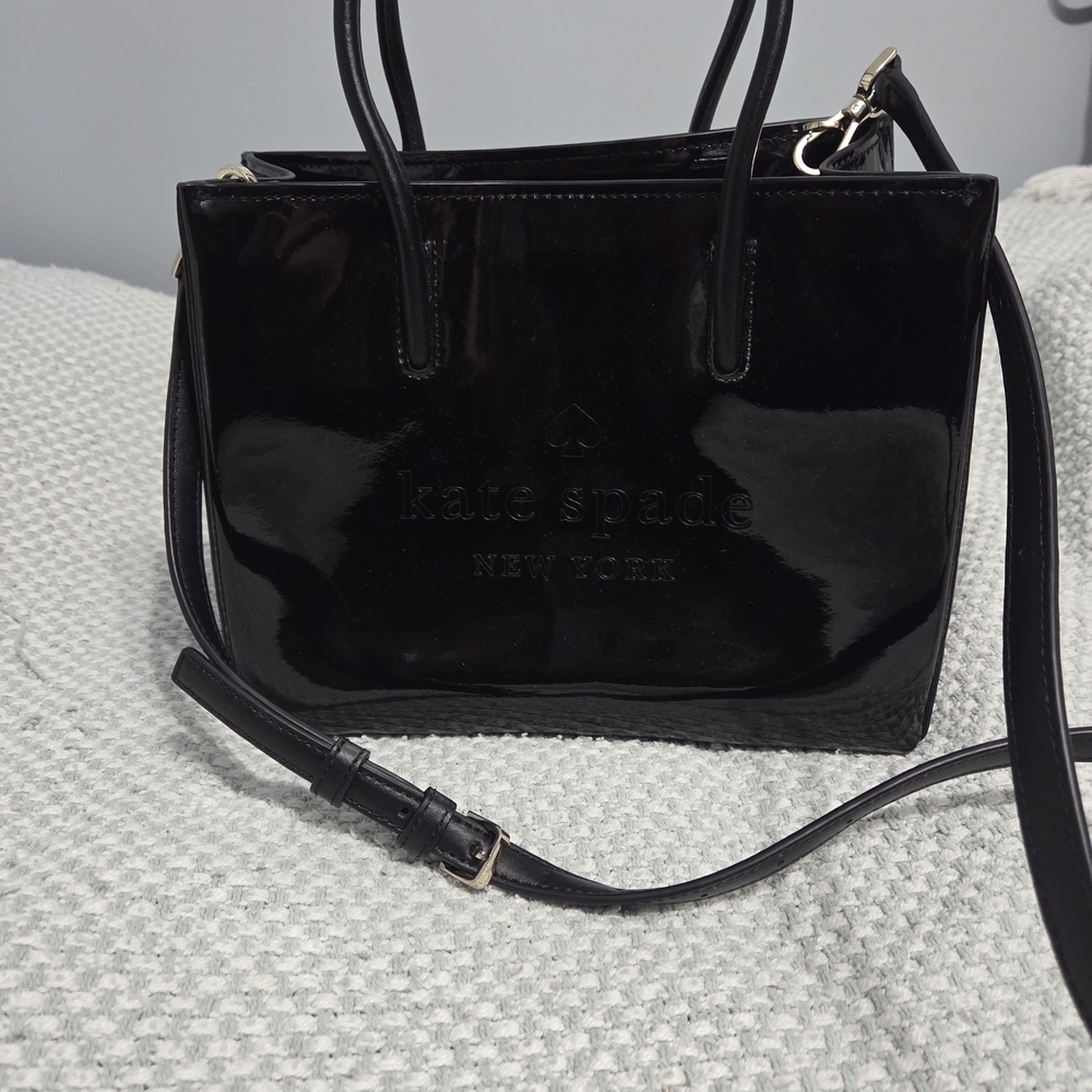 Kate Spade Glossy Black Shoulder Bag